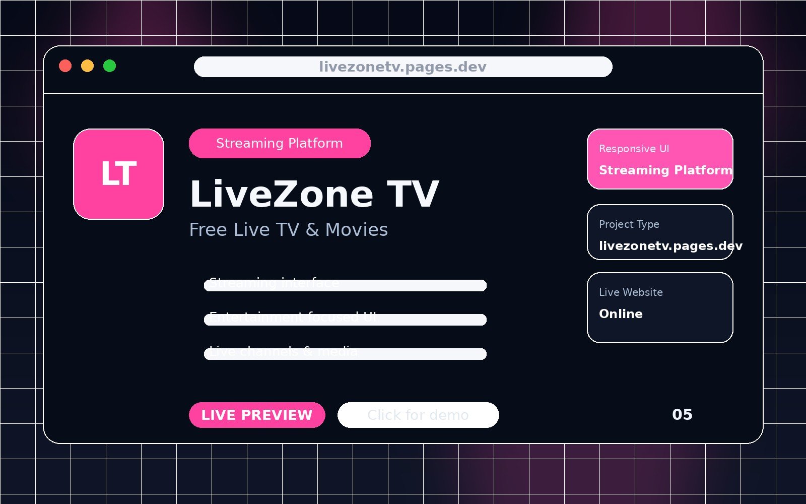 LiveZone TV project preview