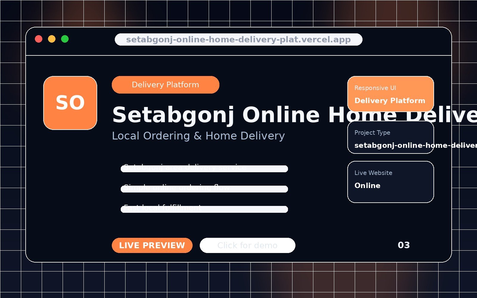 Setabgonj Online Home Delivery project preview