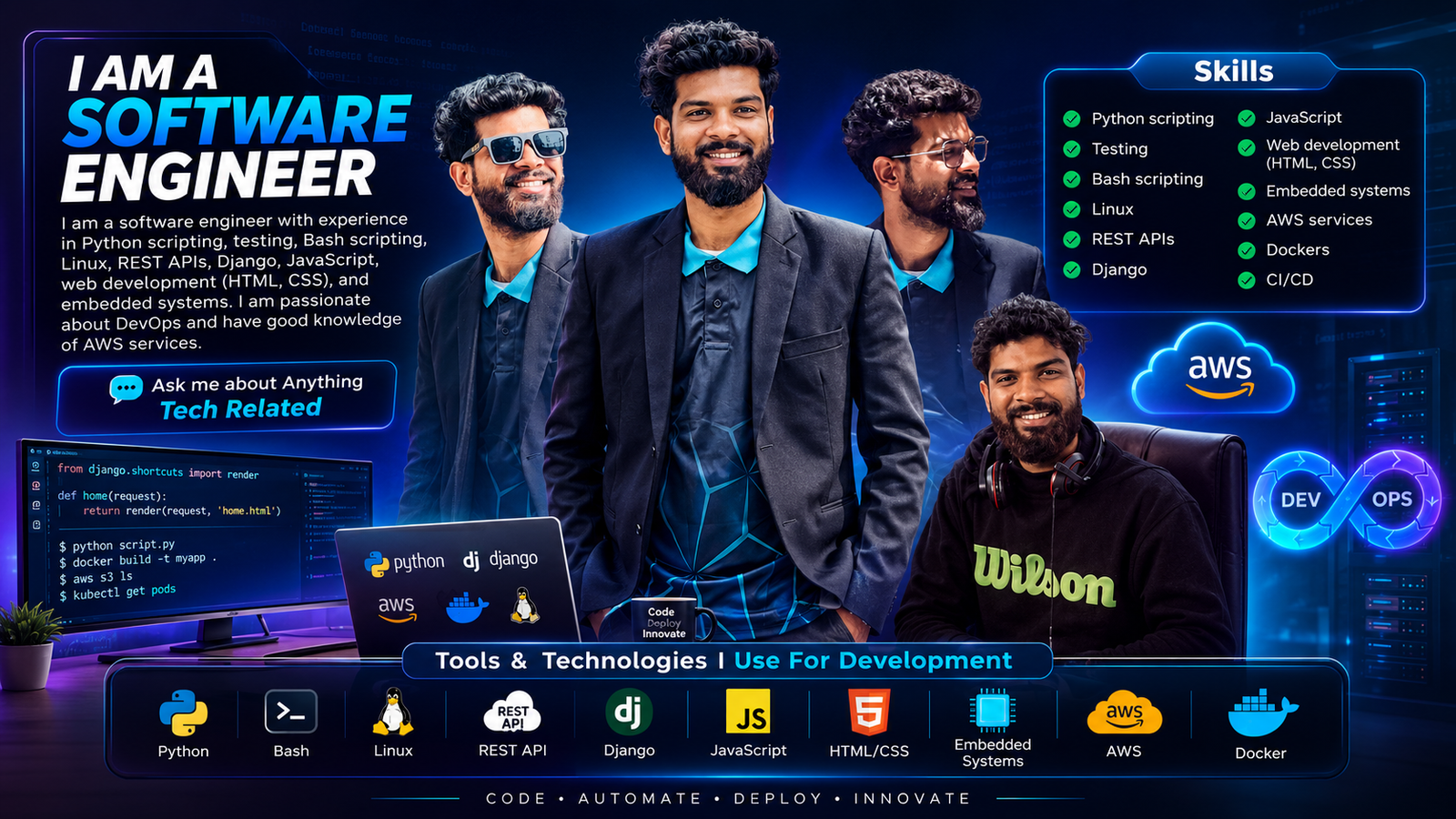 Md Rifat Hossain software engineer skills banner
